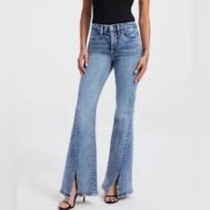 NWT Good American “Good Legs” Flare Slit Slimming Jean Women's Sz 32 x 32"
